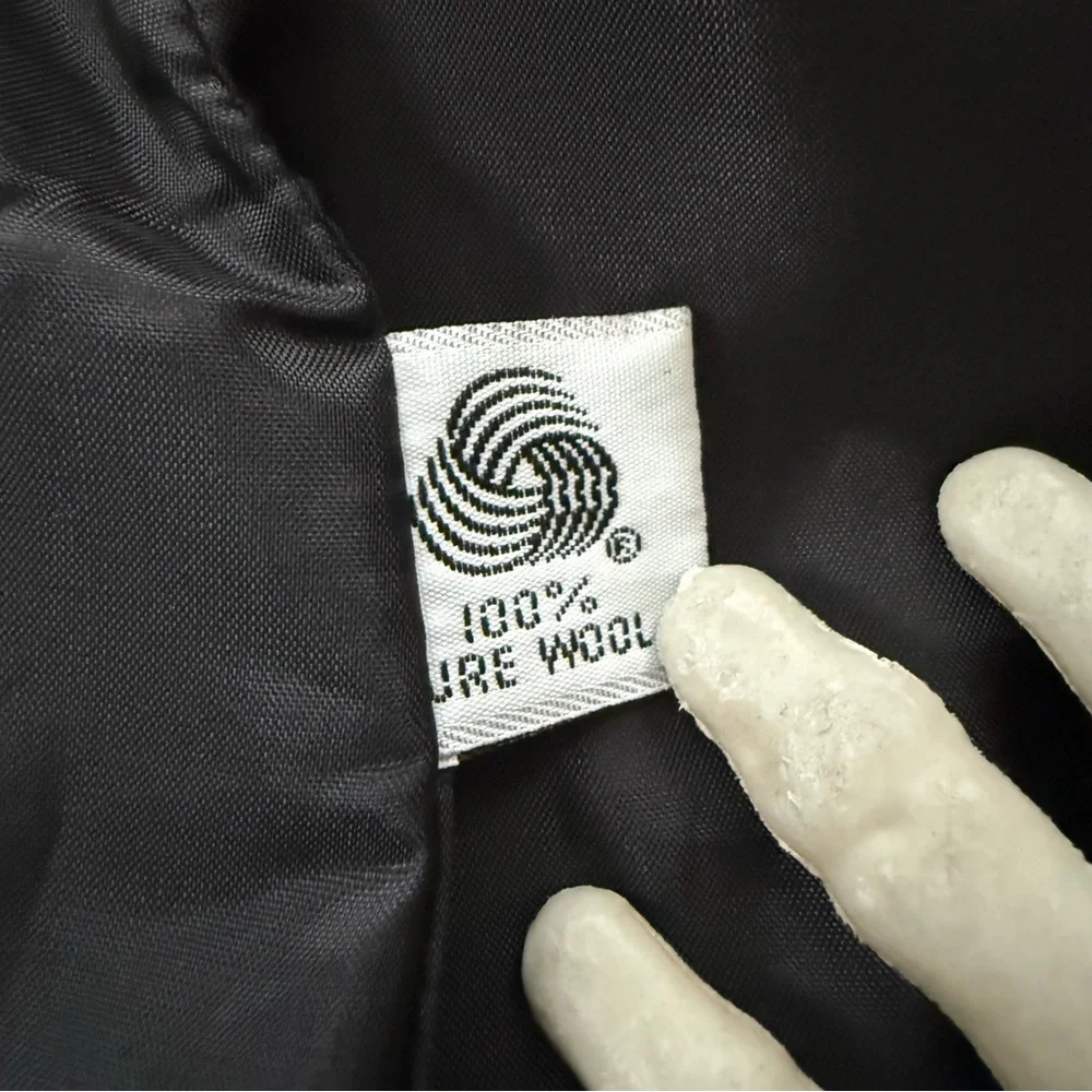 💀 SOLD 💀 Vintage 80s Black Worsted Wool Single Button Blazer by Prophecy ~ Small - Picture 8 of 8